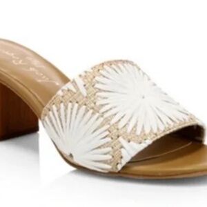Raffia Embroidered Summer Mules Sandals Size 8 Jack Rogers
